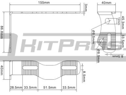 TOTRON LED Light Bar Mounting Dimensions
