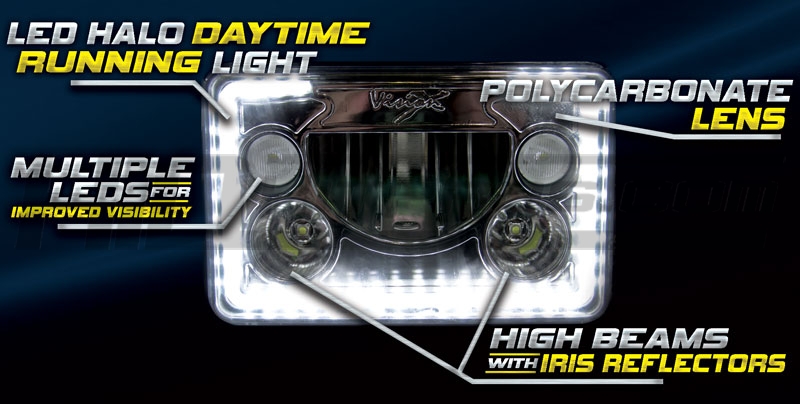 VisionX Voretex 4x6 LED Headlights