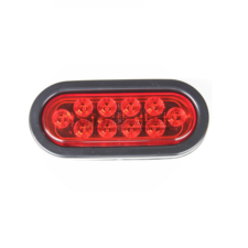 Red | 6" Oval Truck Trailer Flush LED Stop Turn Signal Light