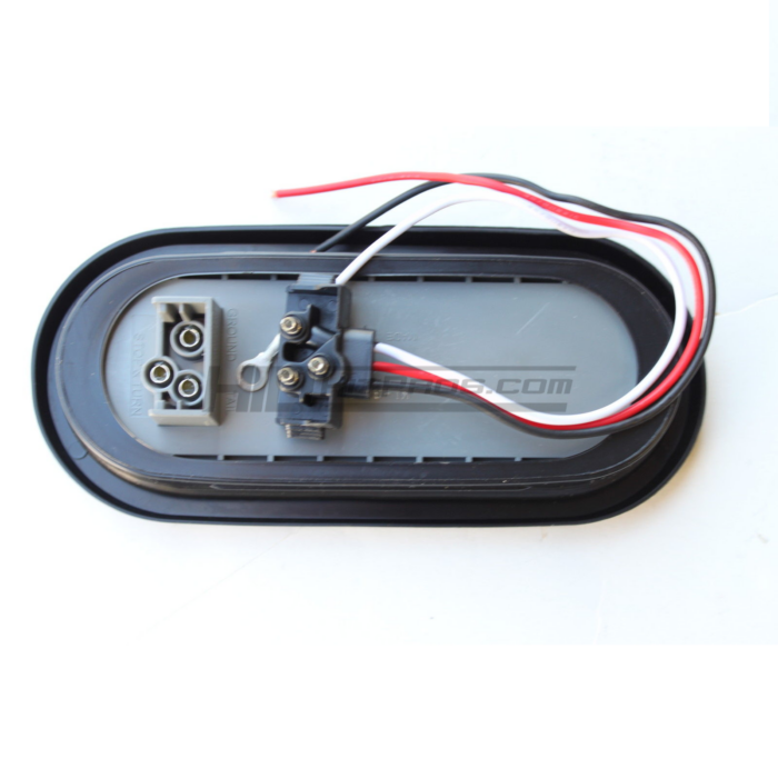 LED Red Oval 6 Inch Parking Turn Brake Light Trailer and Truck Surface Flush Back