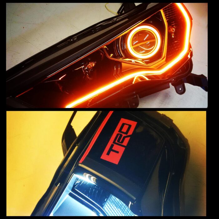 Projector Retrofit with Custom Hand Laid Graphics and Switchback LED Strips and Halos