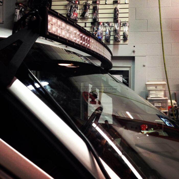 Ford F150 70518 54 Inch Curved LED Light Bar Mounts Above Windshield at HID Kit Pros Issaquah