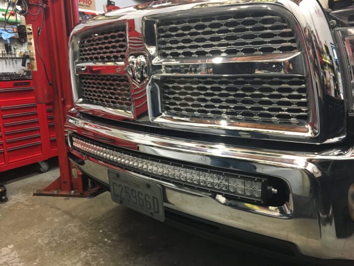 Dodge Ram with TOTRON 40 Inch Curved LED Light Bar in Lower Grille