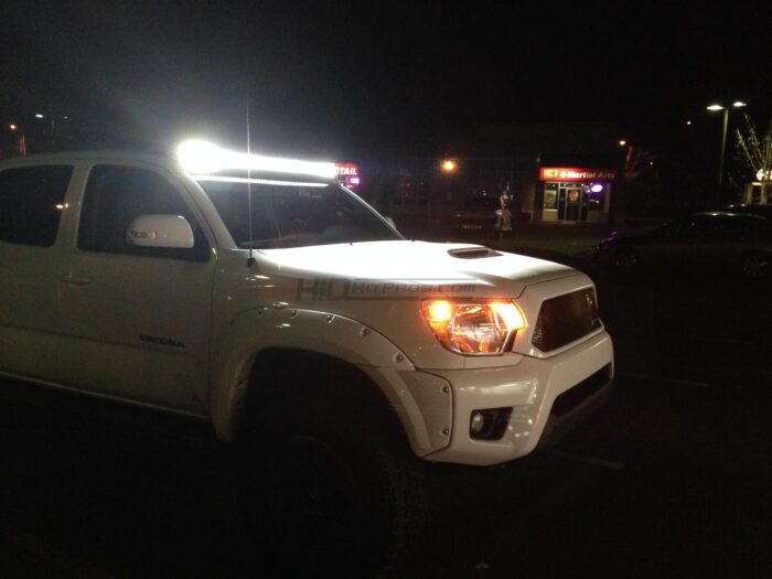 2015 Toyota Tacoma 50 Inch TOTRON Curved CREE LED Light Bar Mounted on Roof