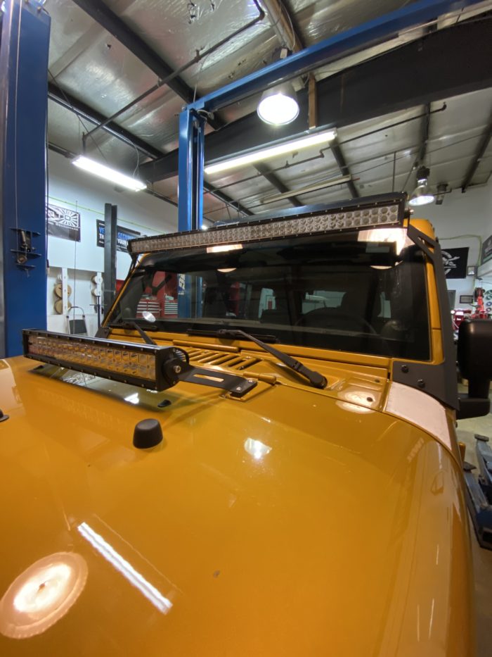 Wrangler JK LED Hood Roof Mounted LED Light Bar