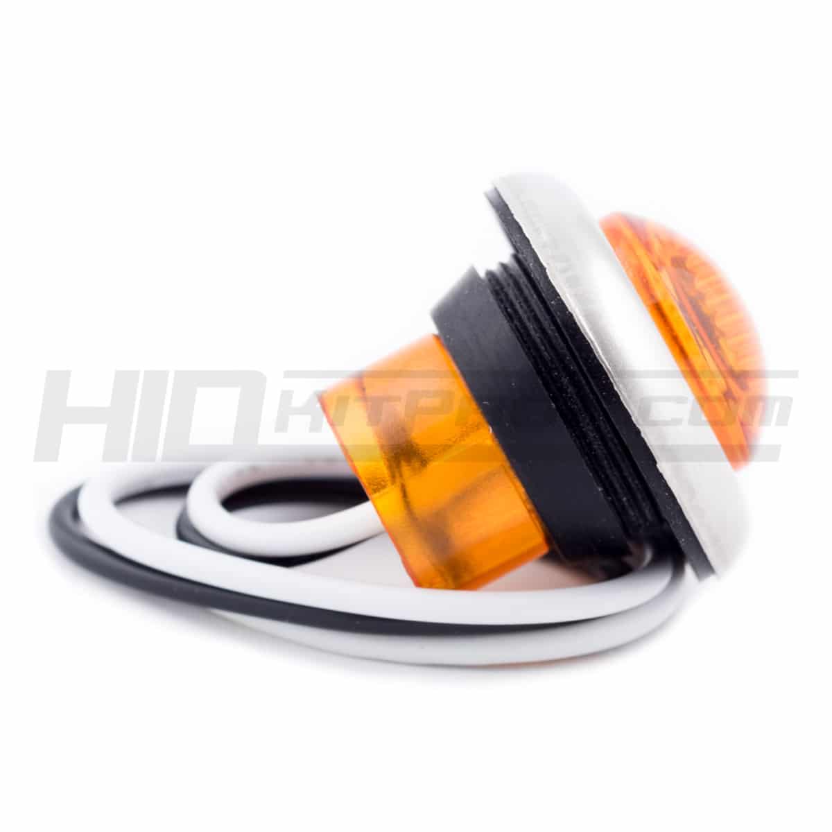 thumbnail image 2 of 100-Pack Amber LED Side Marker Lights – Round Bullet, Stainless Base, IP67, DOT 2 of 5