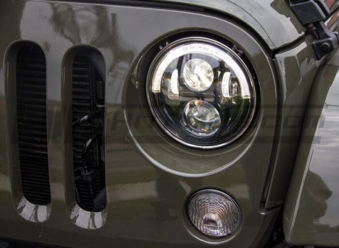 JW Speaker Evo J Half Halo 7 Inch Round Jeep LED Headlights