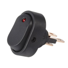 Red SPST Oval LED Rocker Switch