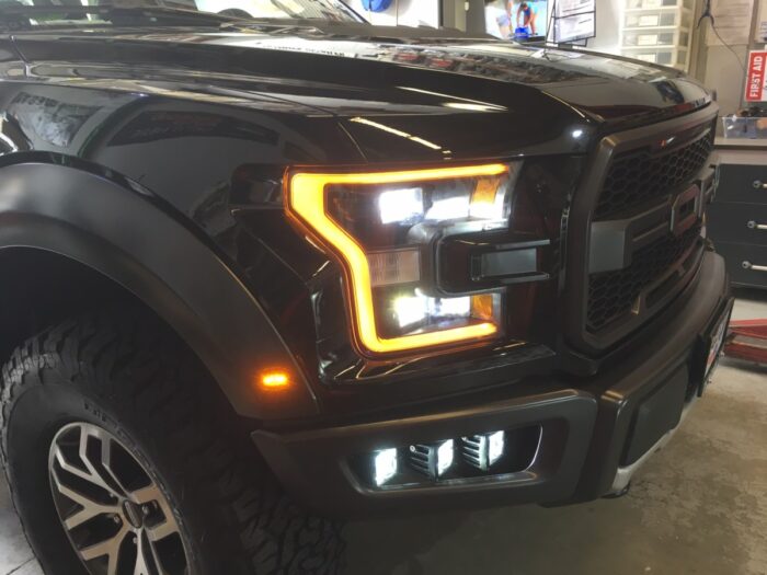 Ford Raptor LED Fog Lights Mounted