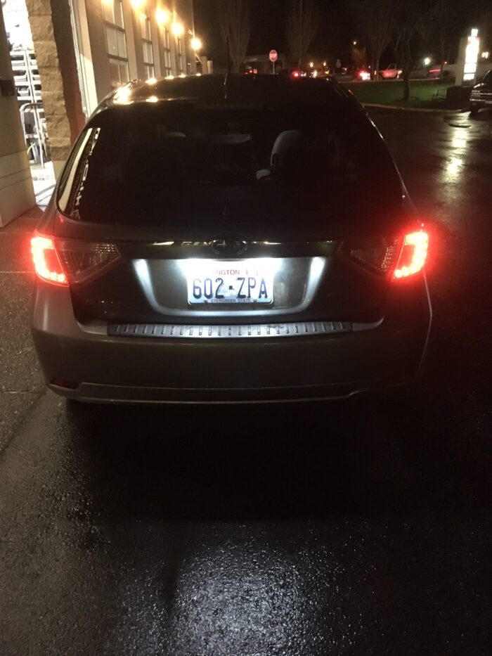 Subaru Impreza Pure White LED License Plate Lights