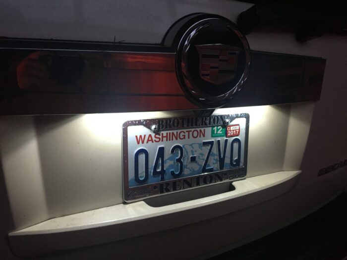 Cadillac Escalade Pure White LumaWerx Diffuser LED Plate Lights
