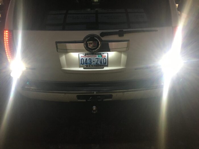 Cadillac Escalade LW80 Reverse Lights and Diffuser License Plate
