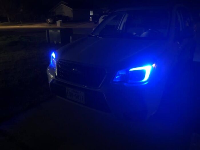 Subaru Forester Blue LED C Bommerang Lights