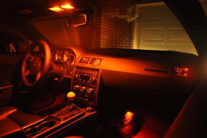 Amber Orange Yellow LED Dodge Challenger LED Interior Lights