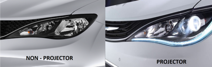 Projector vs Non Projector Headlamps Chrylser Pacifica