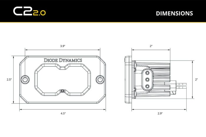 SSC2 LED Dimensions