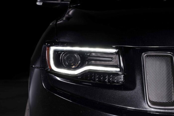 White DRL Morimoto Jeep Grand Cherokee