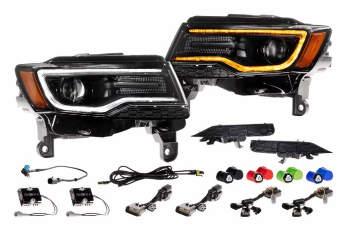 Jeep Grand Cherokee Amber White DRL XB LED Headlights by Morimoto